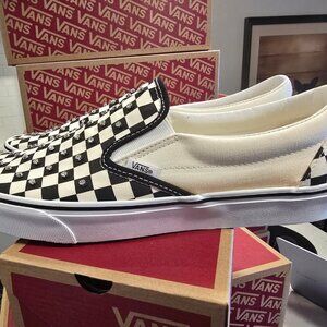 VANS Classic Slip-On Rhinestone Shoes Checkerboard VN000D6YCJKK Mens Sz 11 US